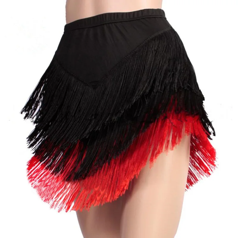 

Latin Dance Skirt Adult Tassel Short Skirts Female Bottom Irregular Performance Dancewear Ballroom Dancing Competition Dresses