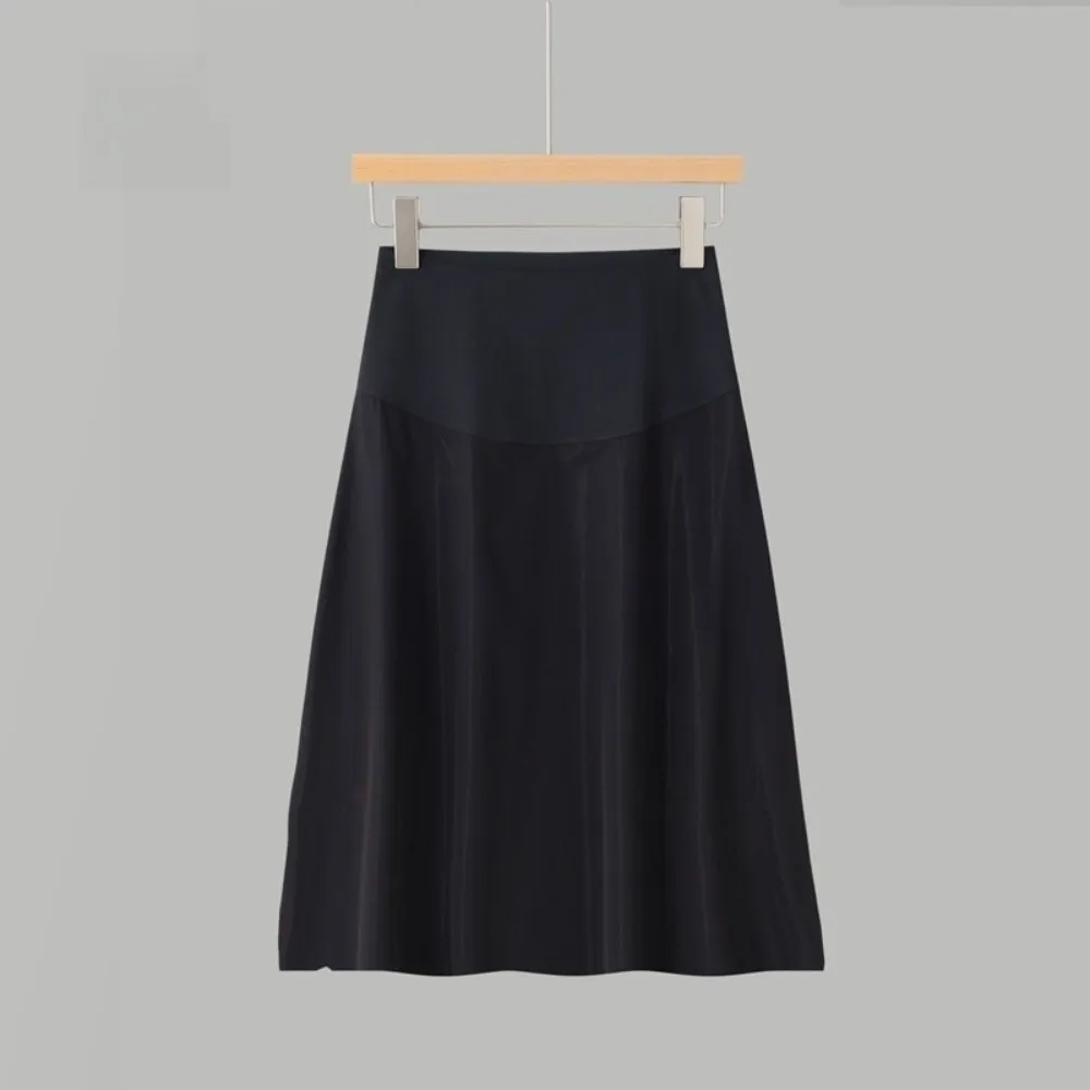 Jupe demi-slip taille haute en tissu soie glacée sans coutures, ultra-fine, anti-transparence, doublure de jupe intérieure pour robe Hanfu. 1