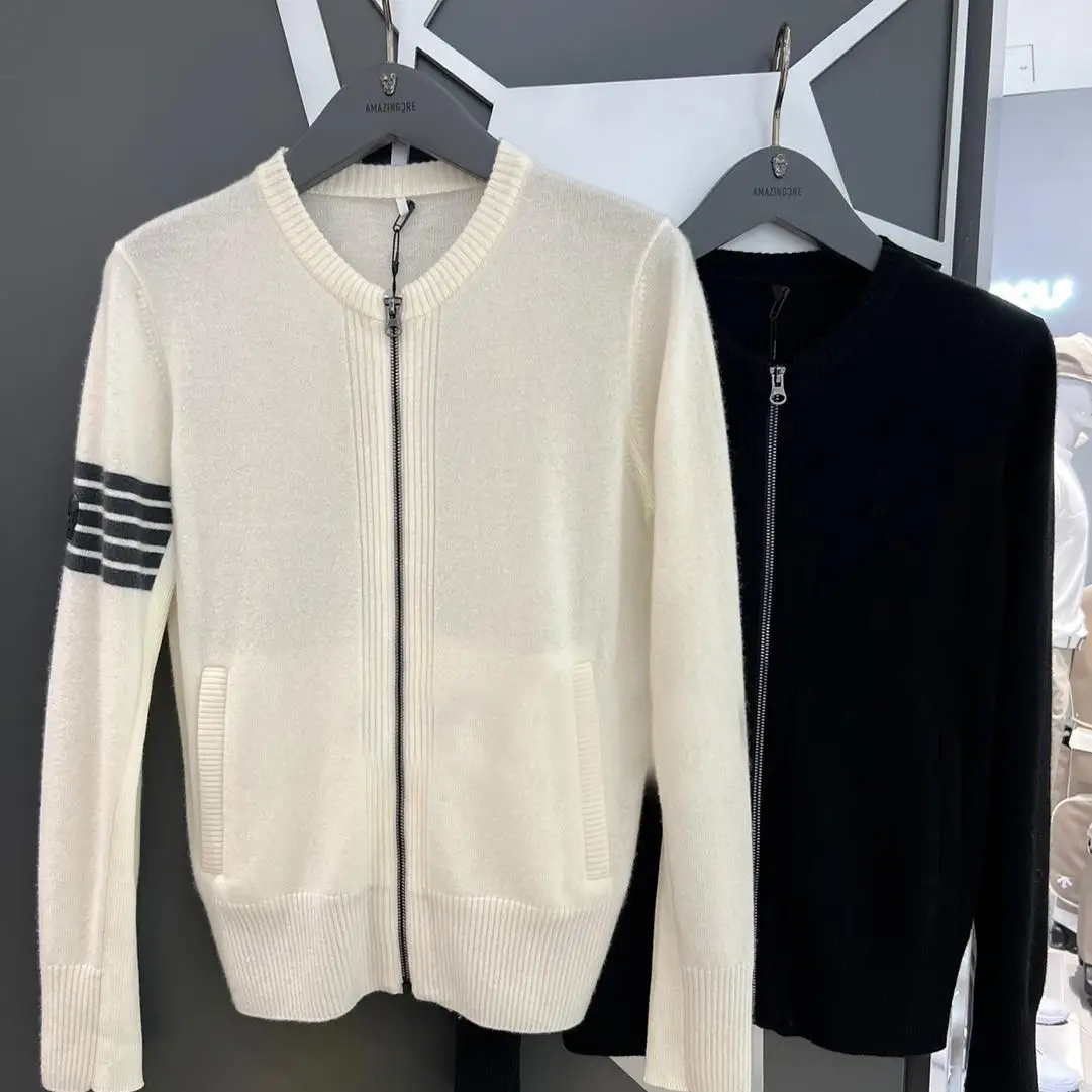 AMAZINGCRE Women's Golf Clothing Slim-fit Wool Casual Soft Warm Long-sleeved Knitted Sweater