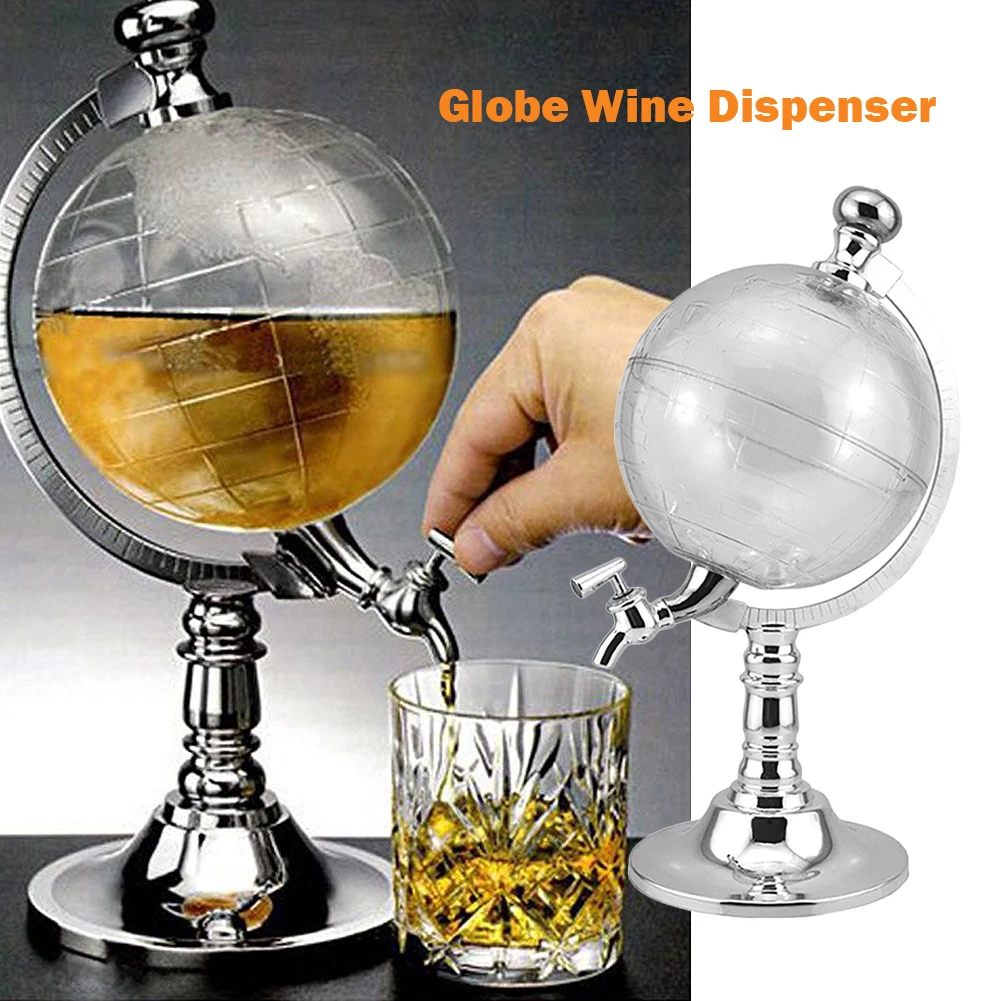 

Globe Wine Alcohol Dispenser Whiskey Decanter with Faucet 1.5L Beer Liquor Dispensing Strainers Beverages Party Props Bar Tools