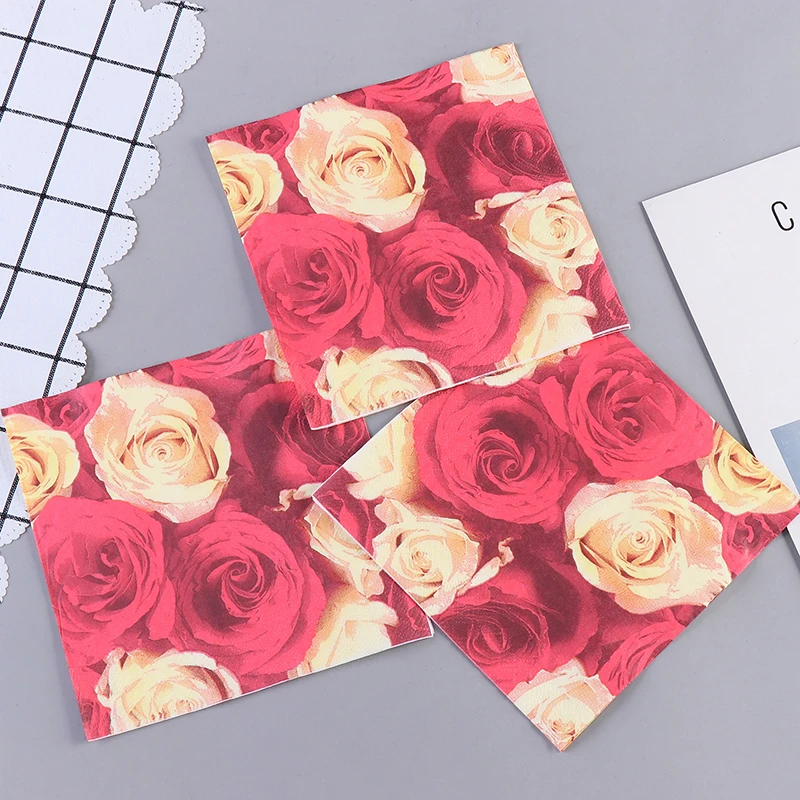Wedding Paper Napkins 20pcs Colourful Printed