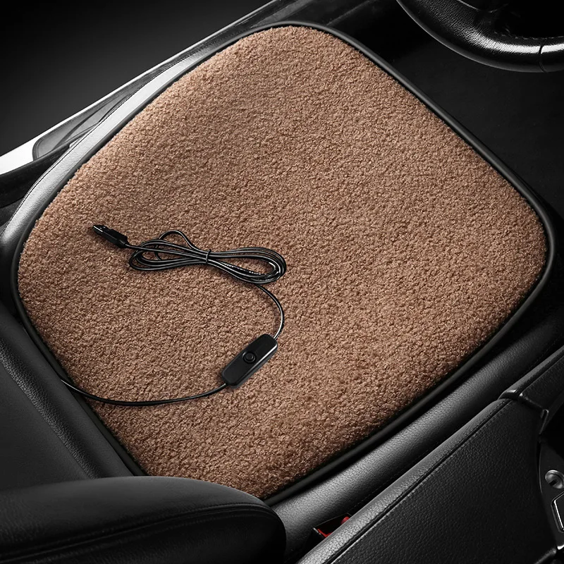Plush Usb Car Heating Seat Cushion Office Home Heated Car Seat Mats