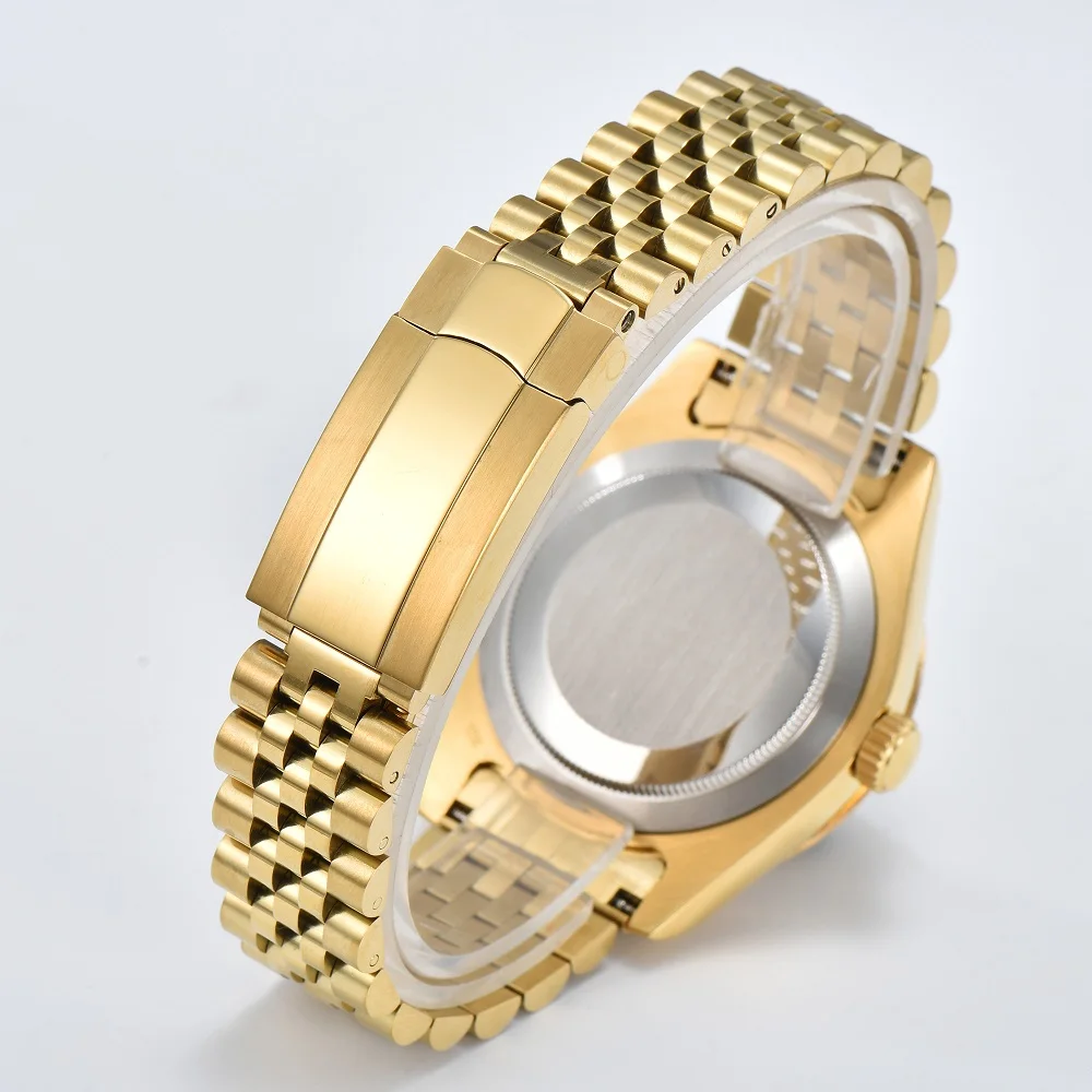 HUAYRA Fashion Luxury Automatic Mechanical Watch Gold Stainless Steel Clock Casual Waterproof Calendar Men's Watch