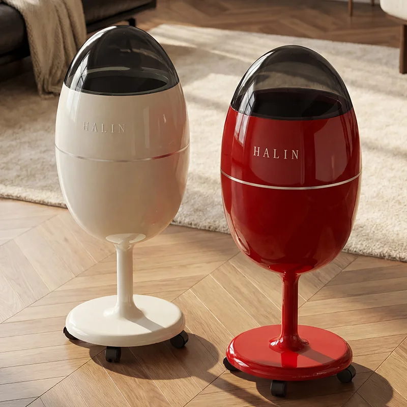 Large Capacity Trash Can with Lid – Movable Luxury Waste Bin for Kitchen & Living Room 5