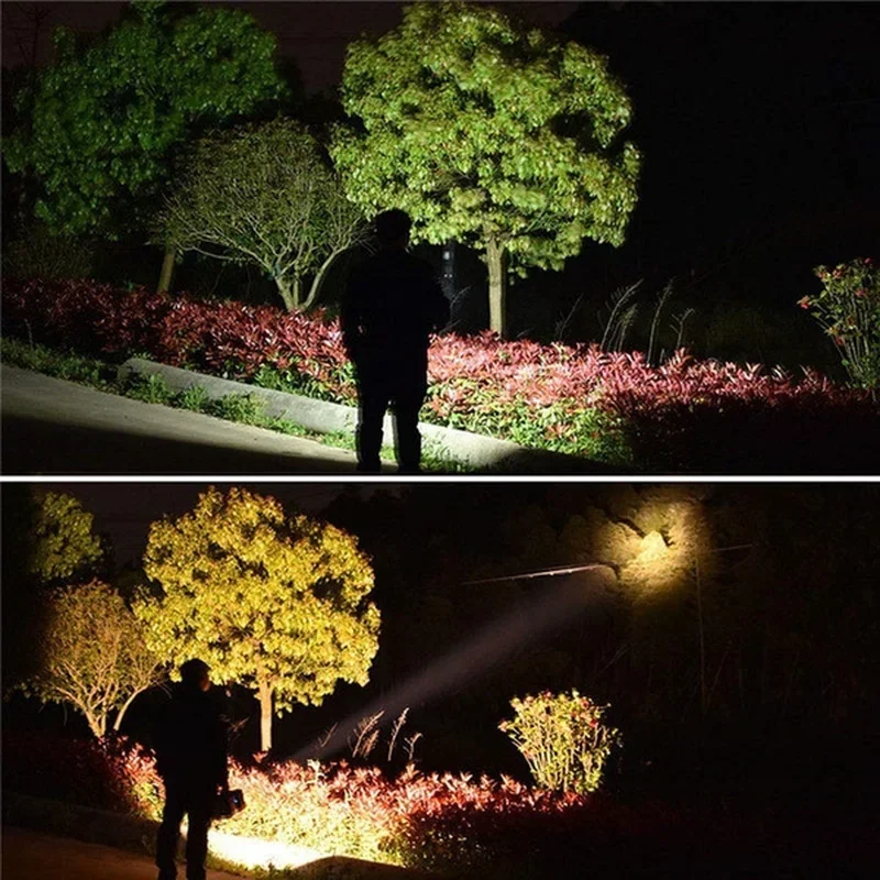 Super Bright XHP100 LED Usb Rechargeable Double Head Searchlight Handheld  Flashlight Work Spotlight Floodling Light - AliExpress