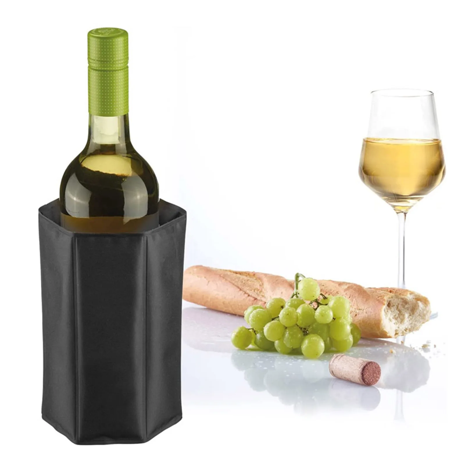 Wine Ice Pack Wine Cooler Sleeve with Protector Keep Drink & Beverage Cold Portable Wine Bottle Cooling Sleeve Freezer for Camping BBQ