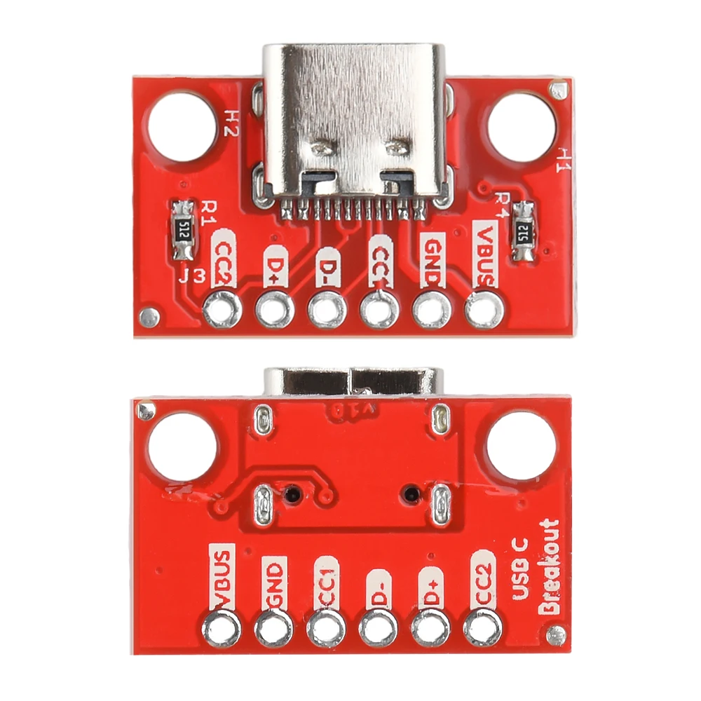 USB Type C Connector Board DIY 3.1 Serial Basic Breakout หญิง Breakout Board สีแดงอะแดปเตอร์บอร์ดแถวเข็ม 1