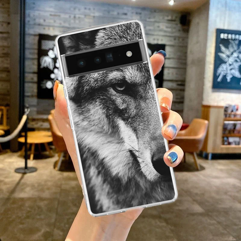 Wolf Design Shockproof Silicone Phone Case – Clear TPU Cover
