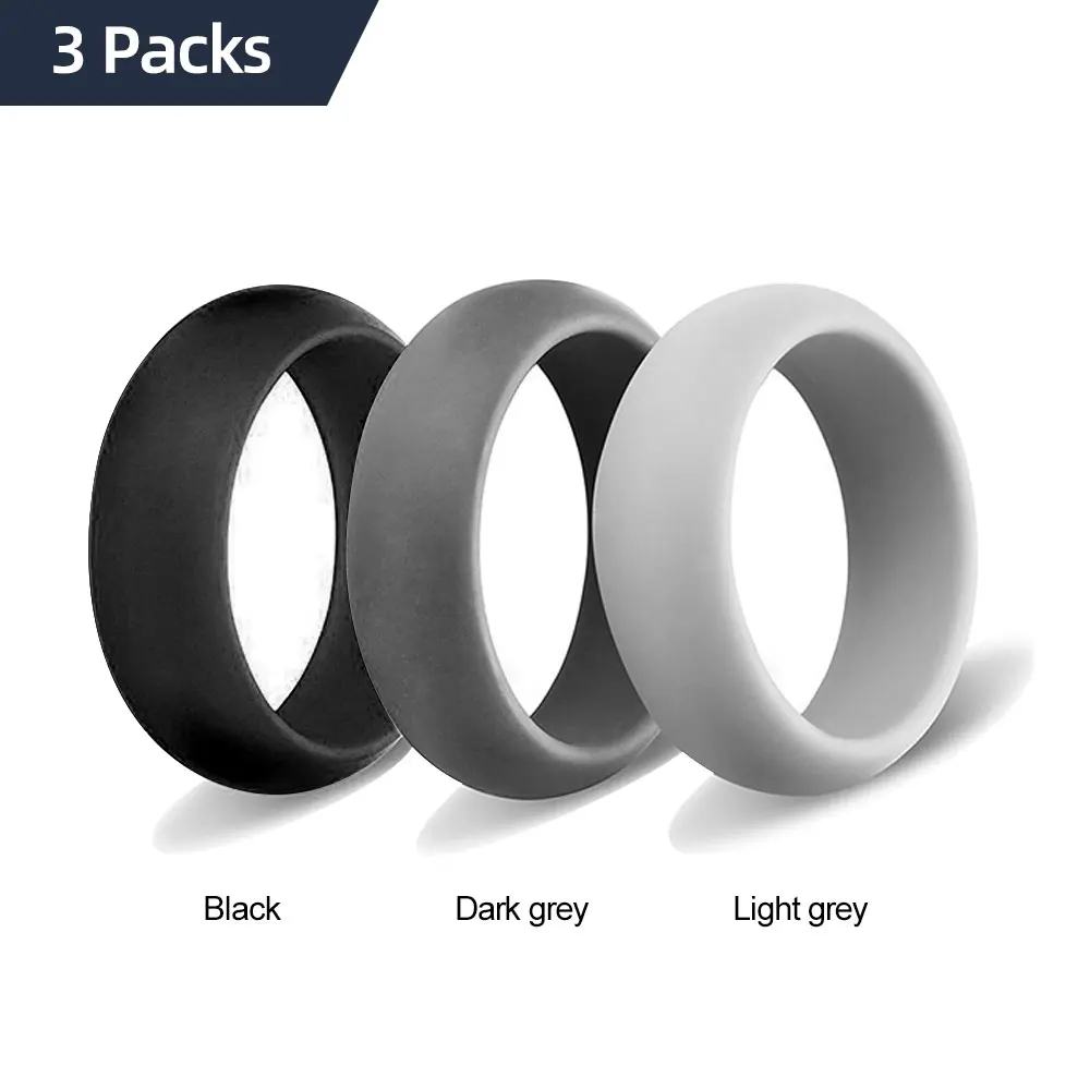 Silicone Ring Geedyn 8mm 6-12 Size 3 Colour Set Silicone Ring Man