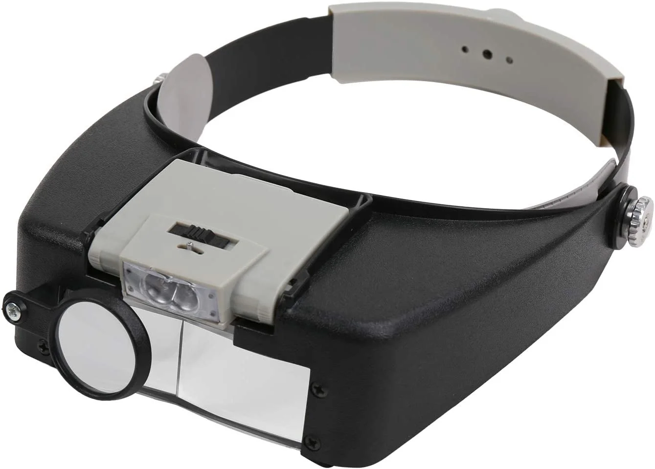 LED Magnifier,Hands Free Headband Magnifying Glasses with 2  Led,Professional Jeweler Loupe