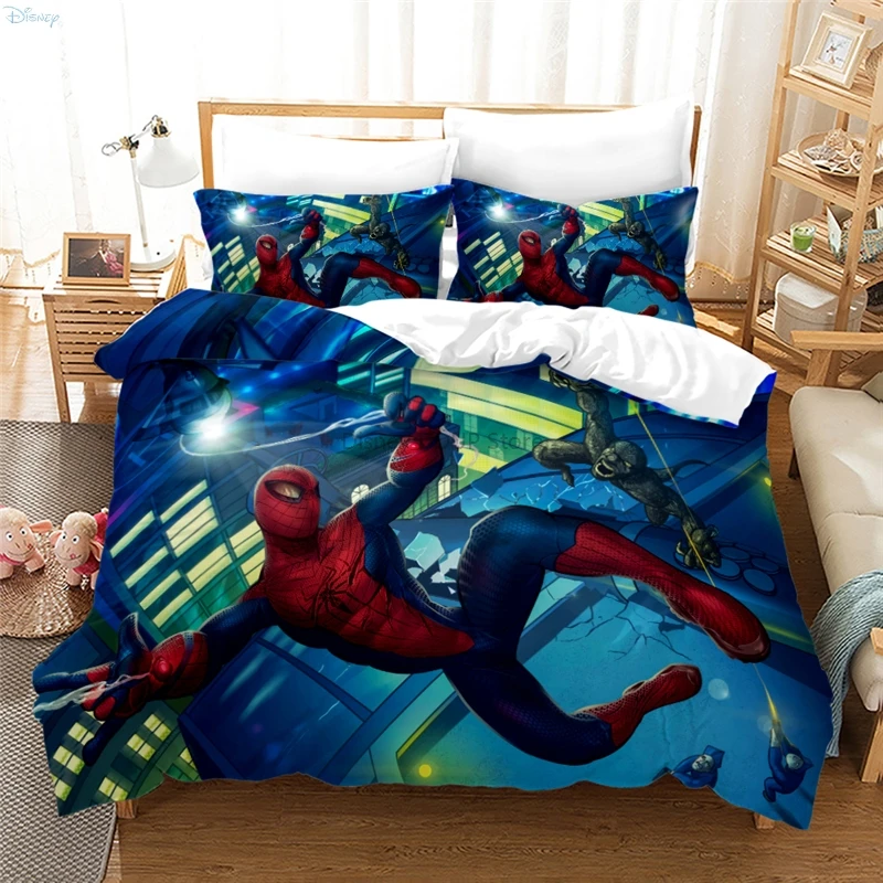 2022 Cute Cartoon Spider Man 3d Bedding Set Duvet Cover Sets with Pillowcase Twin Full Queen King Size for Boys Girls Kids Gifts 