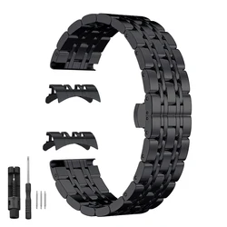 Premium Stainless Steel Smartwatch Replacement Strap - Sleek Metal Band - 22mm (Black)