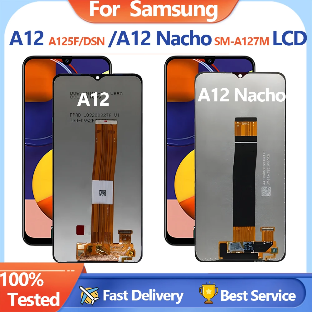 6,5 дюймов для Samsung A12 SM-A125F/DSN дисплей ЖК сенсорный экран дигитайзер для Galaxy A12 Nacho SM-A127M с рамкой