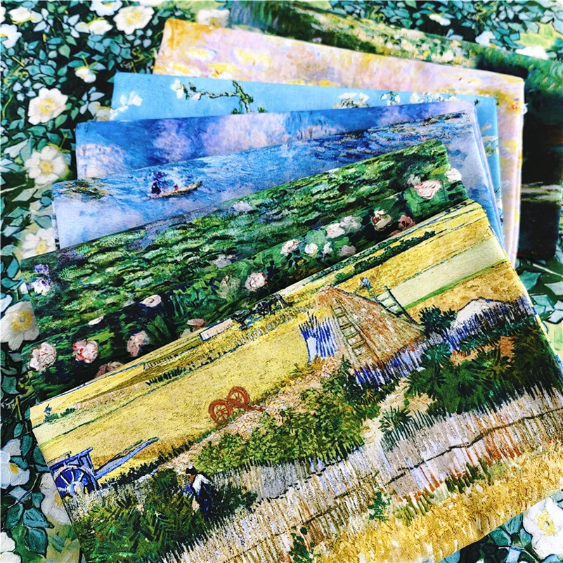 Oil Painting Cotton Fabric Sewing Cotton Digital Printing Fabric