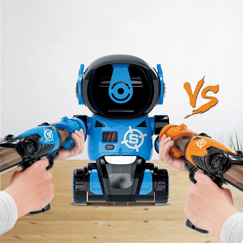 Air-powered Gun Space Robot Shooting Gun Toy Soft Bullet Ball High Precision Electronic Scoring Battle Games Toy Kids for Gifts