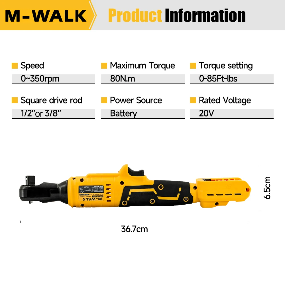 DCF522 Right Angle Ratchet Wrench 1/2-inch Brushless Cordless - Image 4
