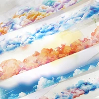 200cm/roll, INS cloud themed PET tape, scrapbook, phone case, notebook, water cup decoration Scrapbook sticker Stationery tapes 1