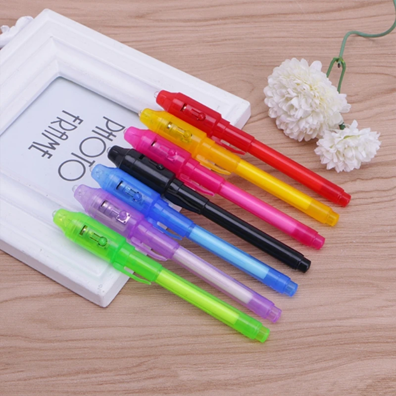 6pcs Magic Pen 2 In 1 UV Black Light Combo For Child