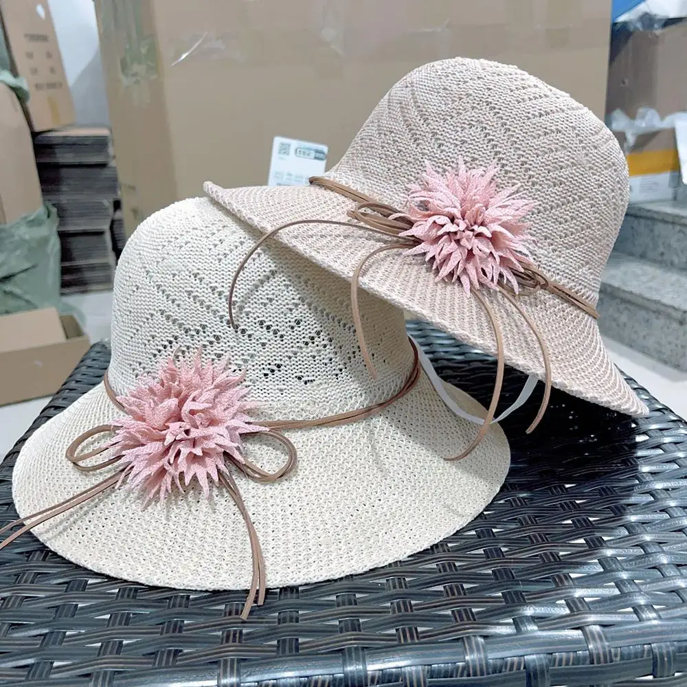 Brim Hats White Kids Straw Hats To Decorate Sweet Sunscreen Bucket