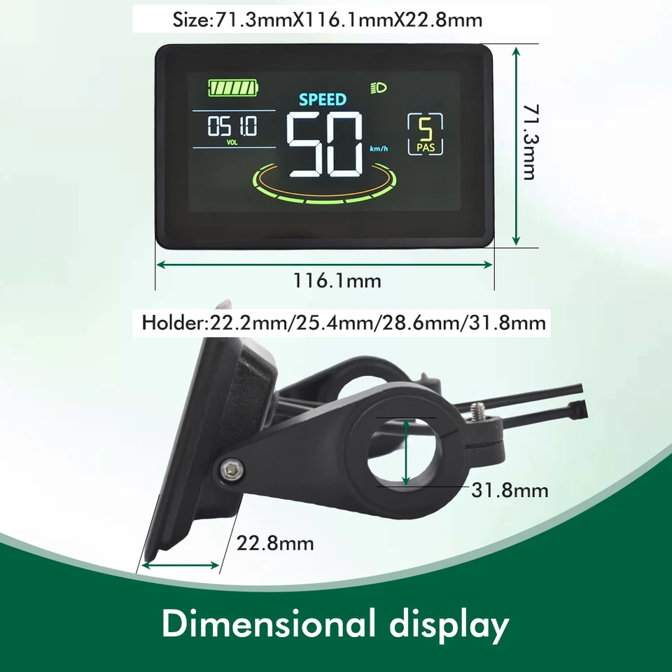 Voragrl H6C Elektrische Fiets Lcd Display Meter 24V-60V E Voragrl H6C Elektrische Fiets Lcd Display Meter 24V-60V E
