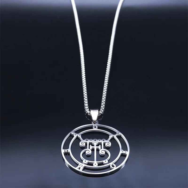 Silver Satan Sigil Stainless Steel Necklace