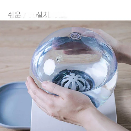 고양이 물그릇 자동 물 디스펜서 분수, 고양이 대형 음료 그릇, 전기 없음, 2.8L 3