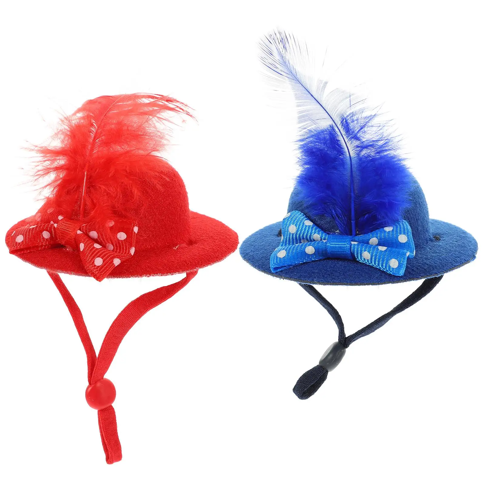2 Pcs Mini Pet Hats Adjustable Elastic Chin Strap 8cm Yellow Butterfly for Chicken Hen Bird Photo Prop Cute Decorative