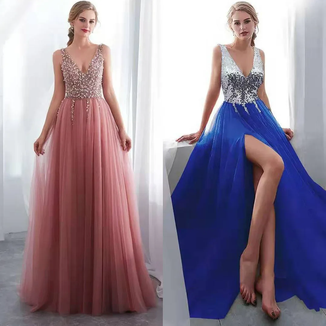 Orange Side Slit Cross Back Formal Evening Dress HB2024B main image 0