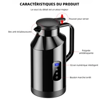 Yangood Portable voiture bouilloire chaude 1500ML grande capacité 304 en acier inoxydable chauffe-eau voyage Auto 12V 24V pour thé café pour 6
