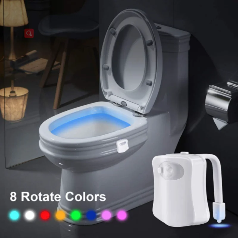 Sharper Image Round Motion-Activated LED Nightlight Toilet Seat 
