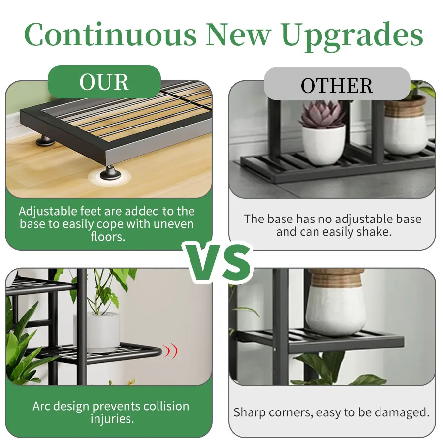 Plant Stand Cordlal Shining Stand For Flowers Iron 6/7/8Layers Plant Holder Storage Shelf Pot Rack Organizer Home Garden Decoration