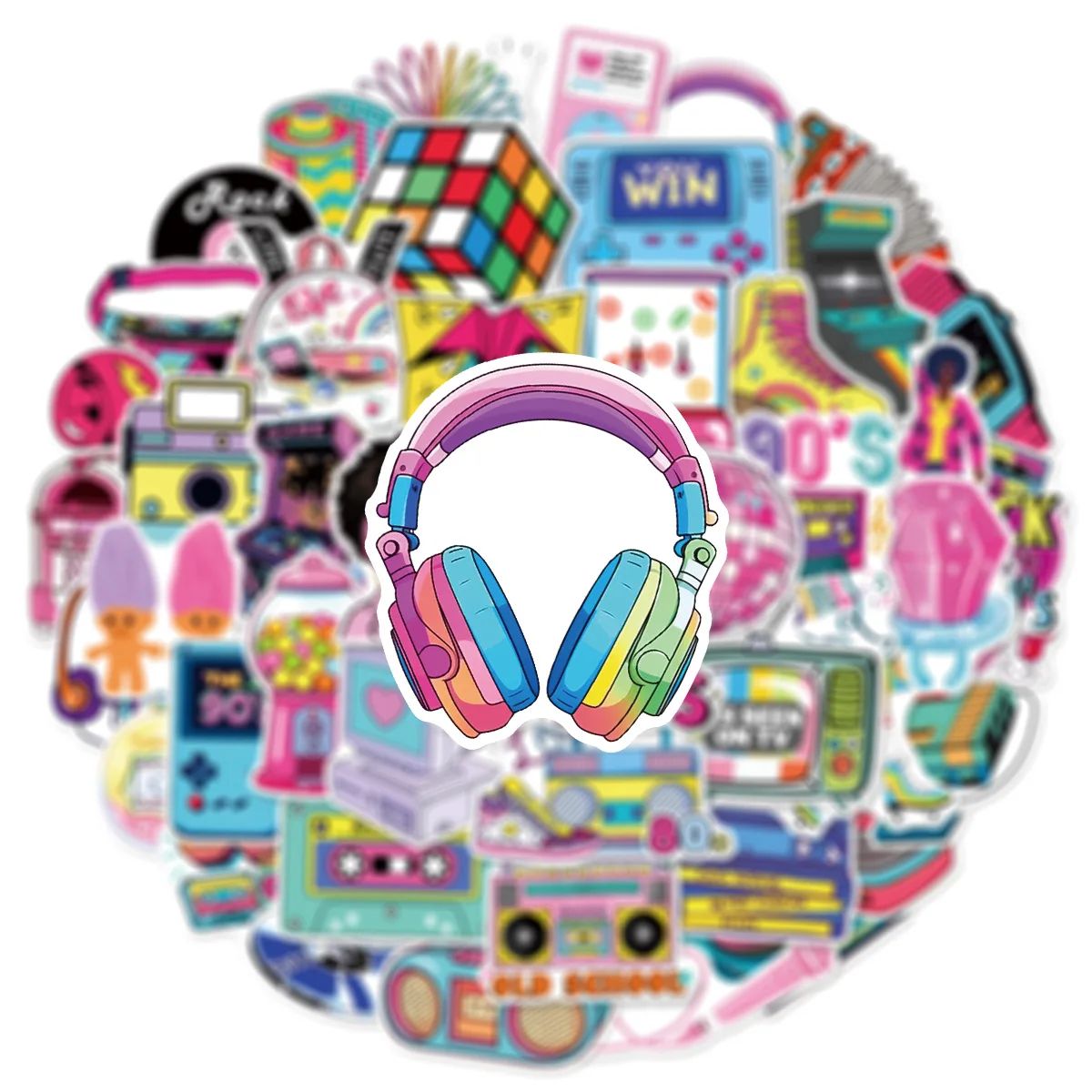 50Pcs 80s 90s Cartoon Stickers Retro Games Vinyl Waterproof for Laptop Phone Case Notebook Water Bottle DIY Stickers - 4