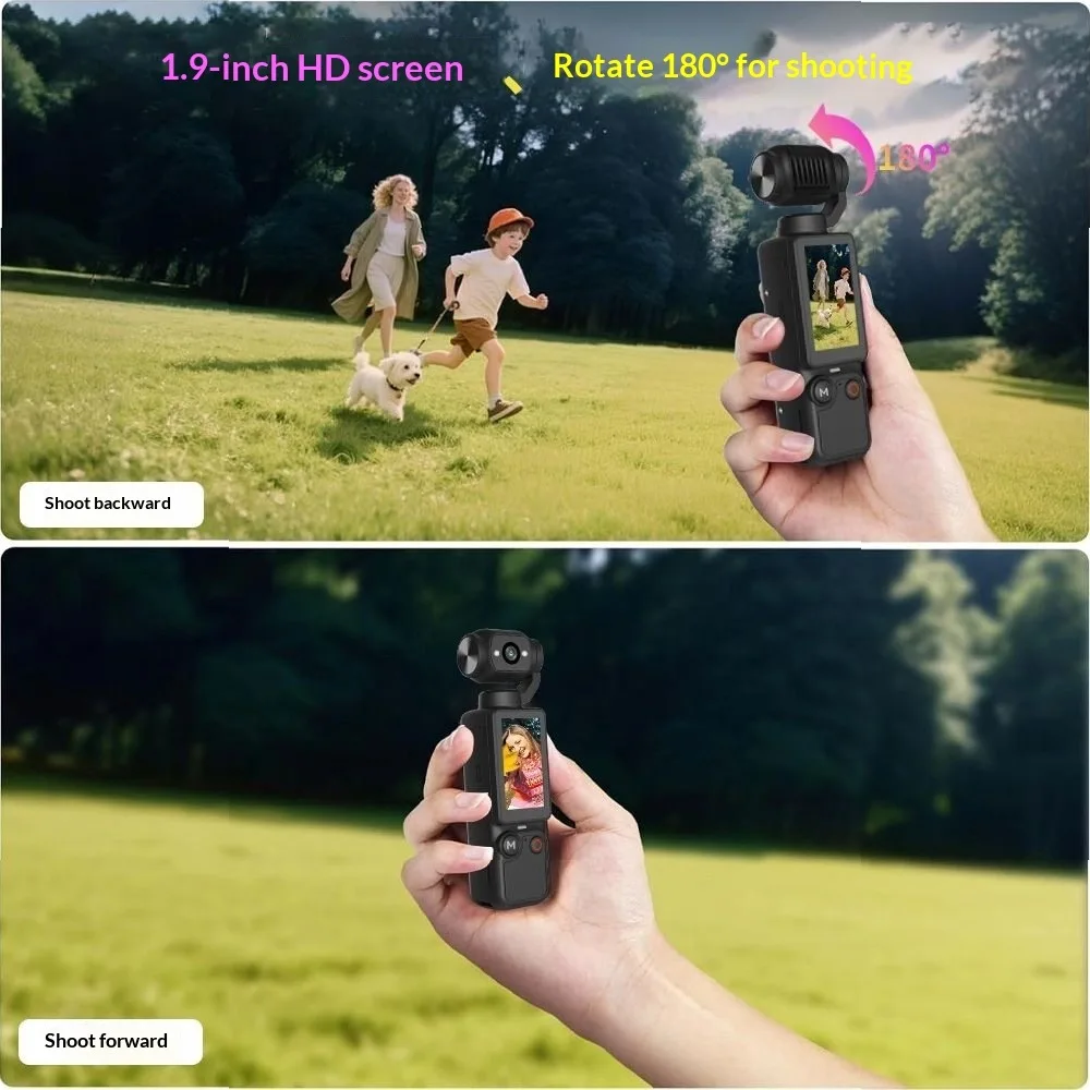 Q7 HD 스포츠 카메라 핸드헬드 짐벌 손떨림 방지 포켓 카메라 (야외 셀카용)