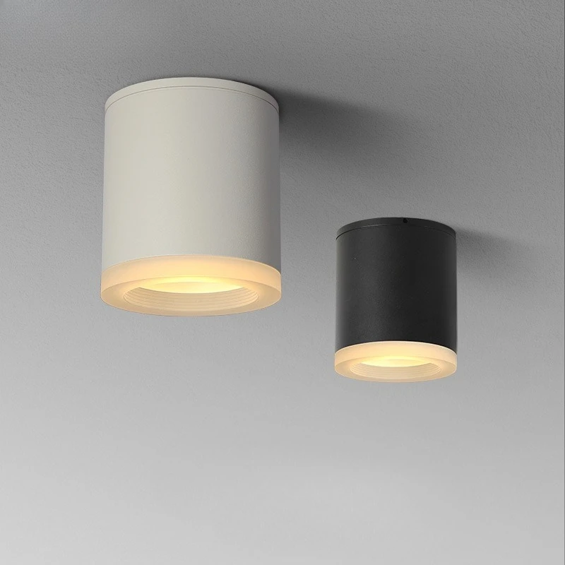 Led 표면 장착형 통 눈부심 방지 9W CRI97 알루미늄 천장 스포트 라이트 거실 침실 복도 AC90-260V