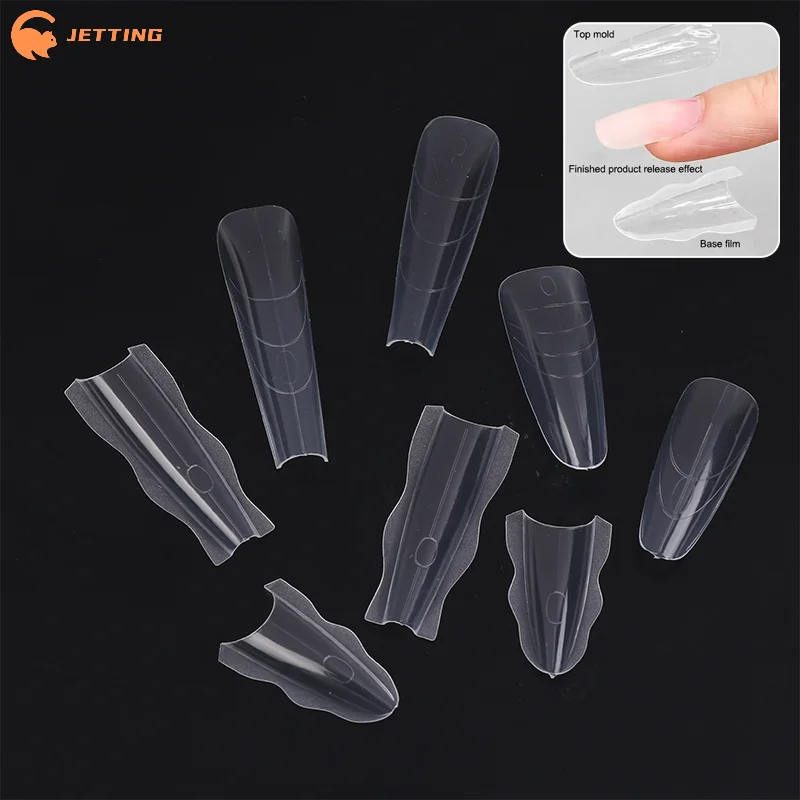 (신제품) 60개 샌드위치 네일 폼 빠른 네일 연장용 네일 몰드 초보자 전문가 여성용 플라스틱 네일 폼 도구