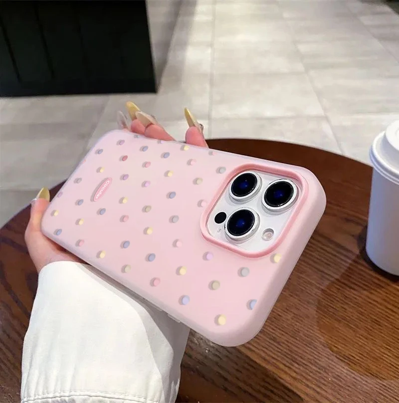 Candy Color Polka Dots Soft Matte Phone Case