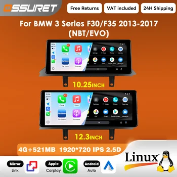 Radio para coche con Carplay Linux 5.4, 1920*720, para BMW Serie 3 F30 F35 2013-2019 NBT EVO, reproductor multimedia de vídeo T113-i, doble núcleo, USB, BT, Mirror Link, unidad principal de 10.25/12.3 pulgadas. 1