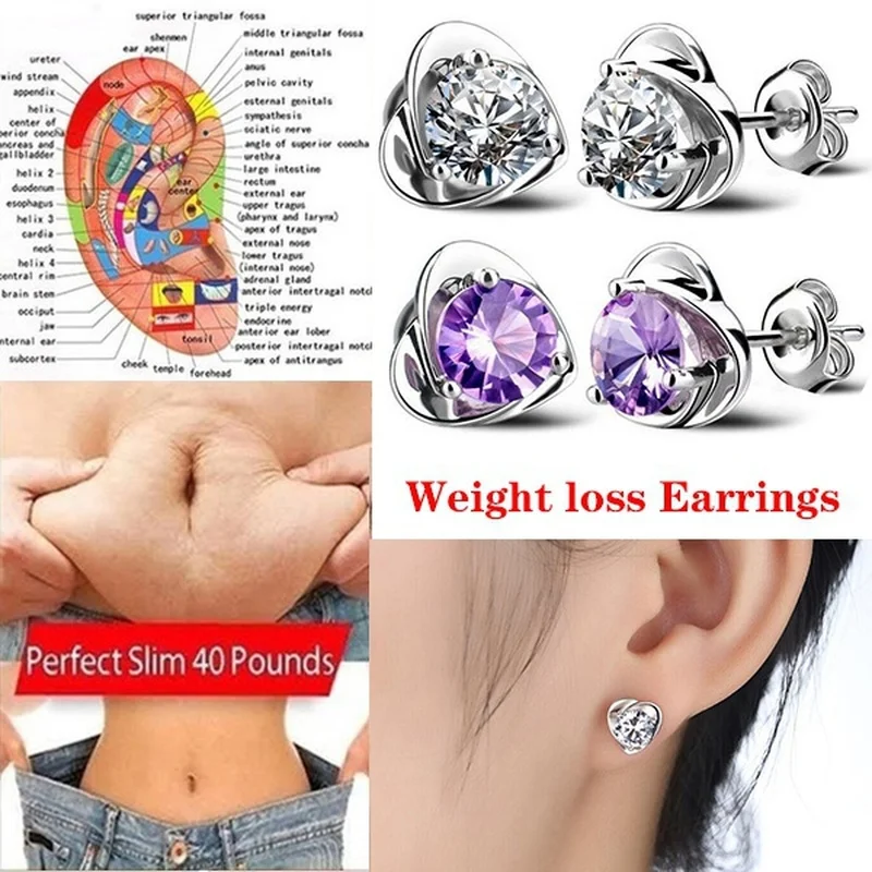 Fashion Earrings Love Earrings Slimming Earrings New Fashion Love Earrings Exquisite Weight Loss Earrings Fitness Sports Beauty Health Jewelry Health Weight Loss Gifts