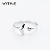 WYEAIIR 925 Sterling Silver Mermaid Fish Tail Whale Cute Sweet Literary Resizable Opening Ring For Women Luxury Jewelry 1