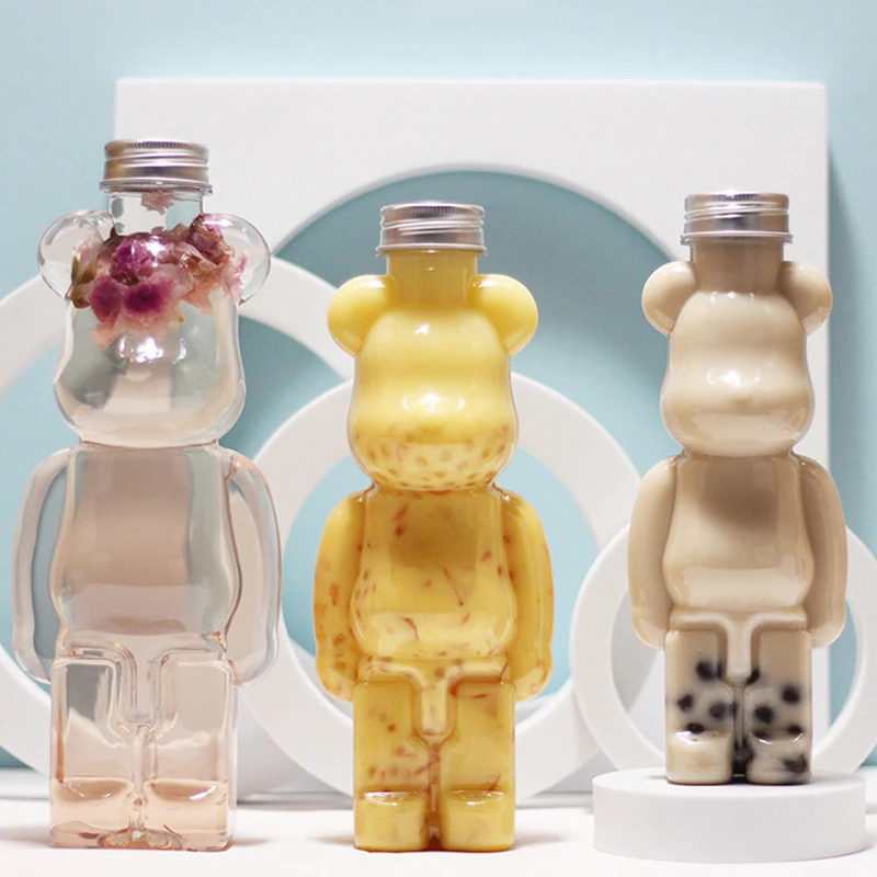 Cartoon Milk Tea Bottle Puppet Bear Shaped Net Red Juice Drink Milk Tea Milk Cup bottiglia d'acqua bottiglia d'acqua carina