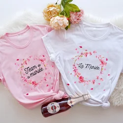 Evjf Future Bride Tee Team Bride T-shirt Cherry Blossom Bridal Shower Tshirt Girls Friends Bachelorette Hen Party Women Clothing