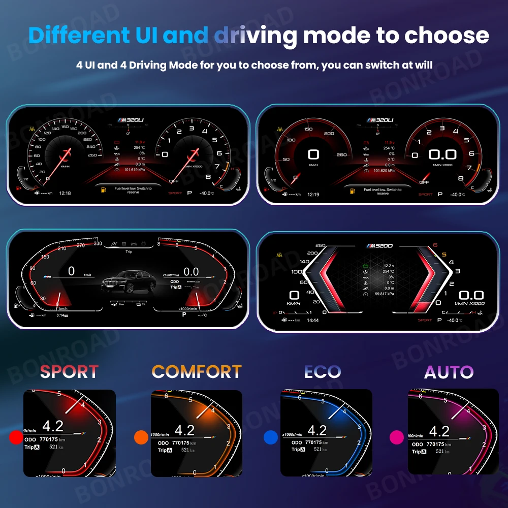 BONROAD 11 "LCD grupo de instrumentos digitales Panel de tablero CarPlay Android Auto para BMW 1 serie E81 E82 E87 E88 Navi velocímetro 4