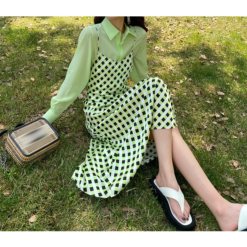 

[] Французское маленькое платье с принтом, дизайнерское платье на бретельках, стиль зрелых, Высококачественная мода