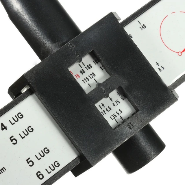 1pc Universal Wheel Rim Bolt Pattern Sliding PCD Measuring Tool Gauge Ruler 8 Holes PCD Ruler Lugs Hub Pitch Measurement Tool 5
