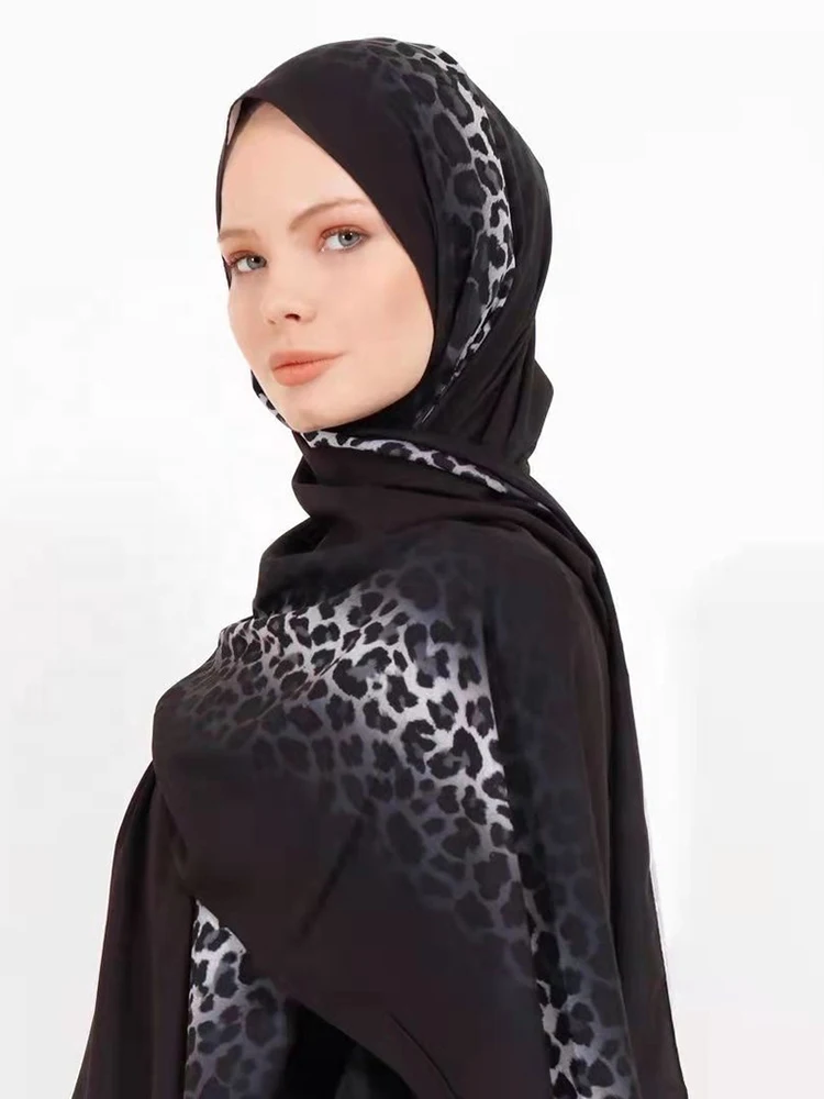 MOTIVE FORCE 이슬람 표범 mousseline 스카프 hijab abaya 라마단 femme musulman foulard hijabs for woman voile musulman 저지