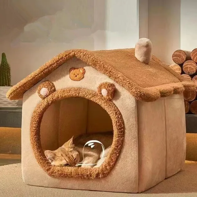 Foldable Pet House Removable Washable Cat House Puppy Cave Sofa Pet Bed House for Extra Small Dogs and Small and Medium Cats 2
