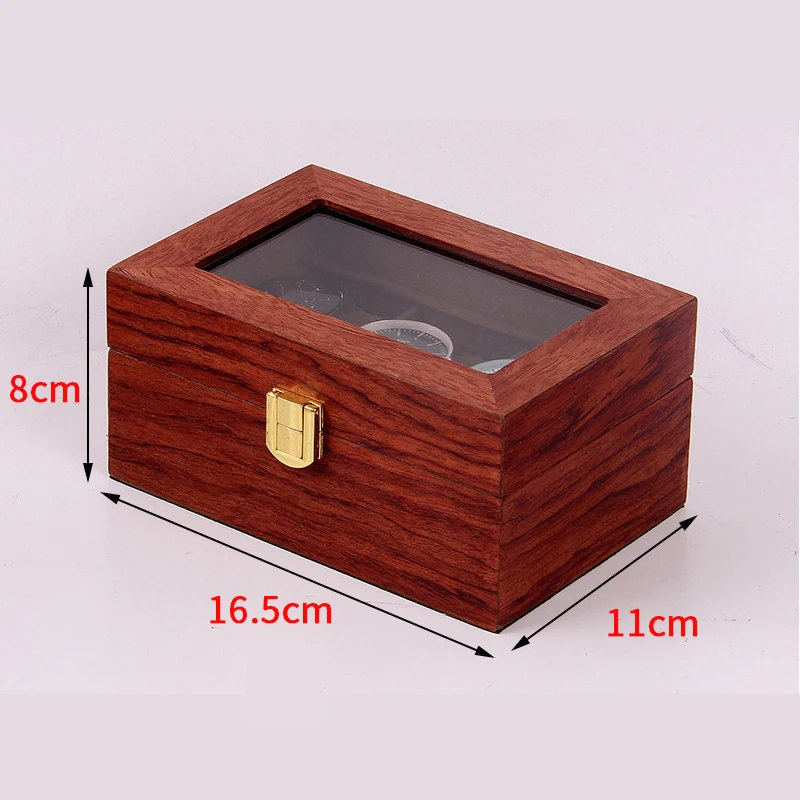 Wood Watch Jewelry Box for Men 3 Slot Watch Box Large Watch Display Case Organizer With Glass Window Top