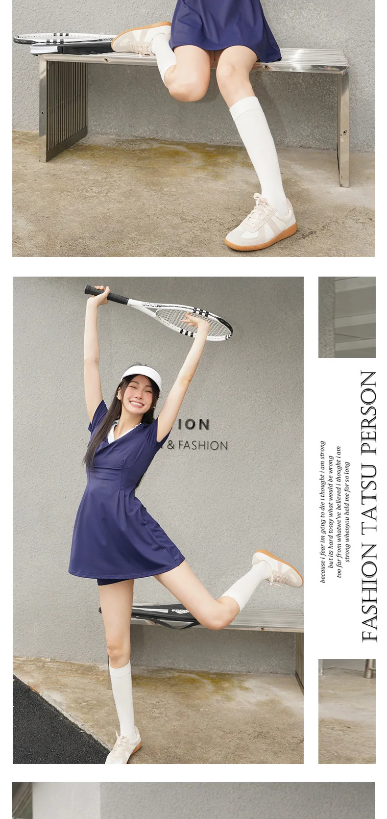 Design retro style tennis skirt women's short-sleeved dress summer casual sports badminton dress sport tennis