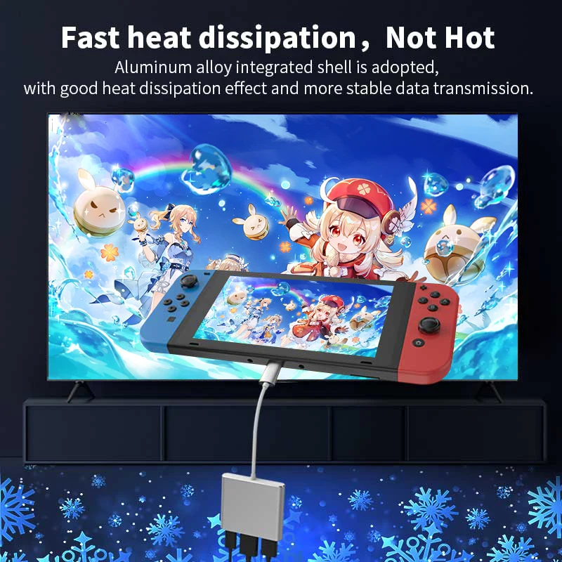 Type-C HUB 4K to HDMI-Compatible Adapter For Nintendo Switch 1080P HD Video Converter 3.0 PD Charging Adapter For MacBook Pro 5