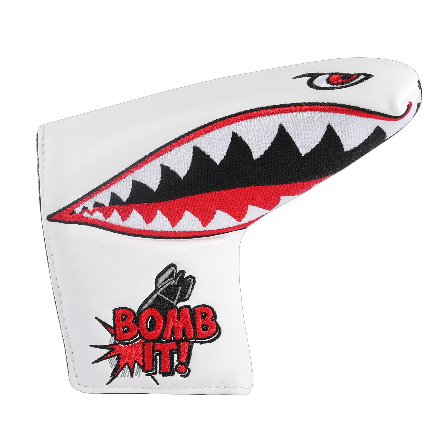 Big Teeth Copritesta Per Mazza Da Golf Con Denti E Chiusura Magnetica - Adatto Per Scotty Cameron, Taylormade, Odyssey, Colore Nero - 2